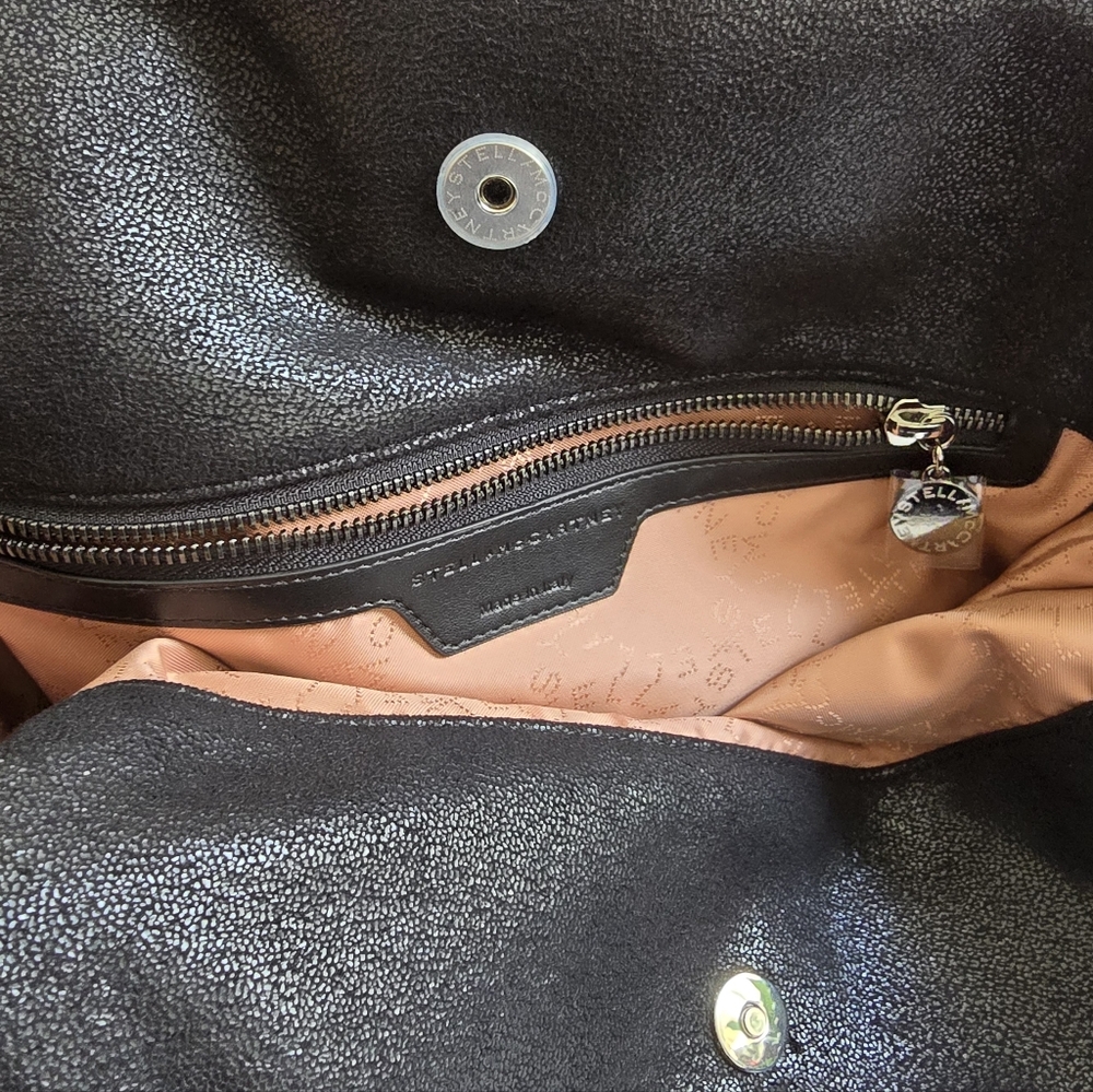 Stella McCartney Shaggy Deer Falabella Large Tote Bag Black - Picture 6 of 11